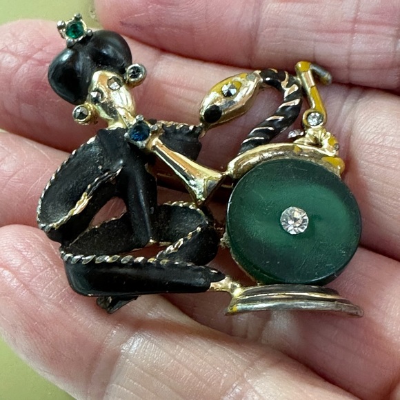 Vintage Snake Charmer Brooch Bakelite Mid century - Picture 3 of 6